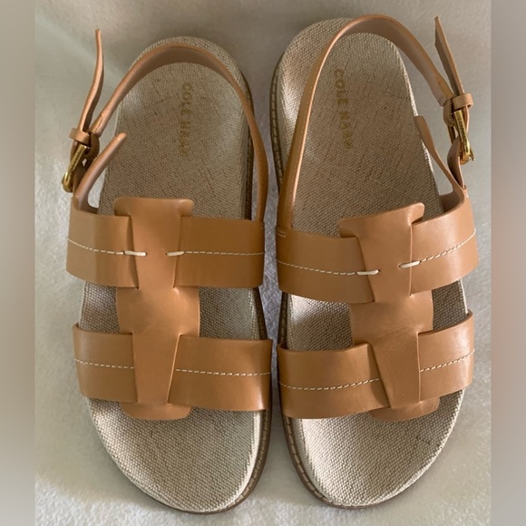 Cole Haan Shoes - COLE HAAN Marlee Fisherman Footbed Sandals Leather Womens Tan Sz 8 B Open Toe
